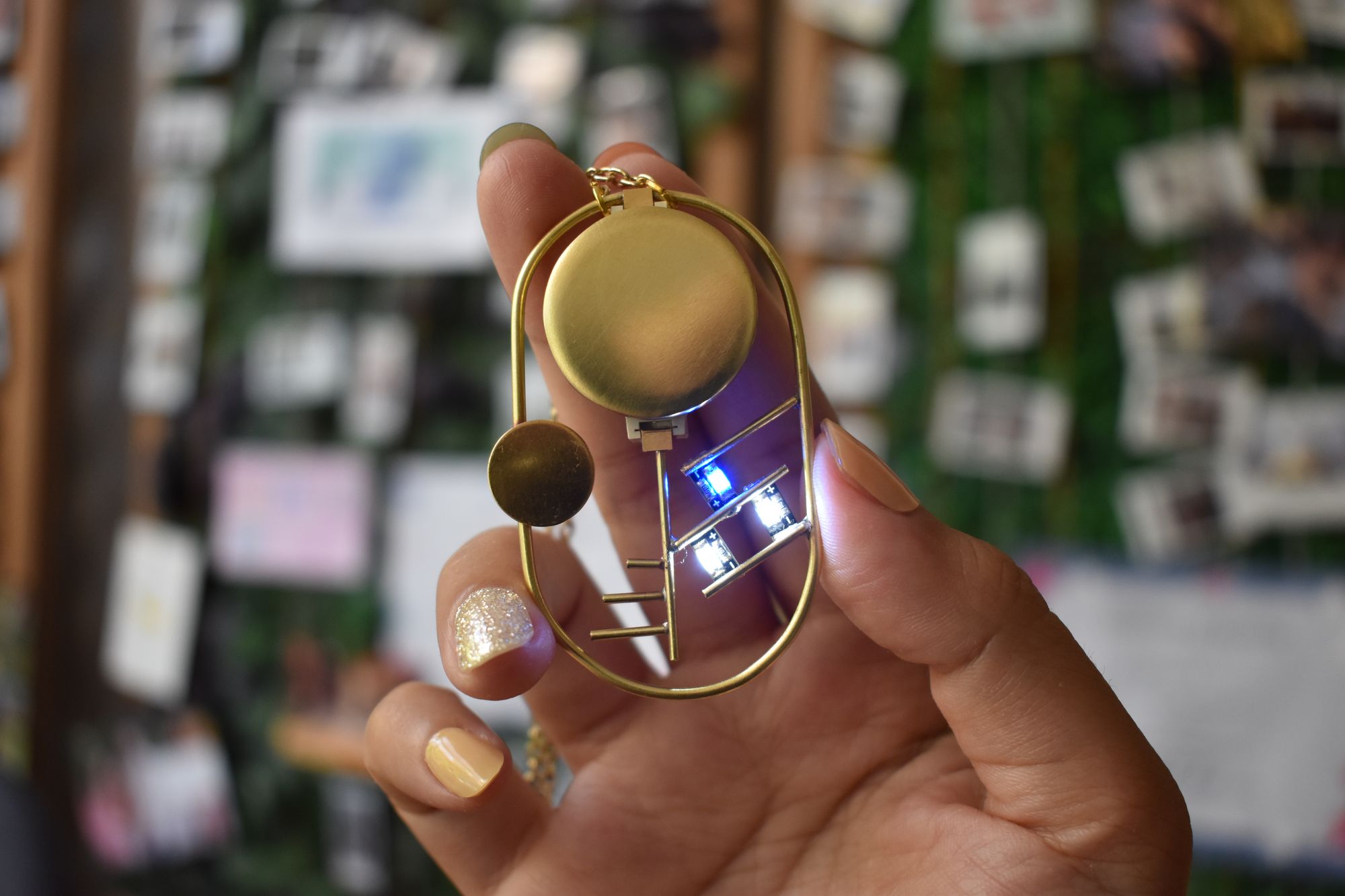 Glowy Circuit Sculpture Pendant