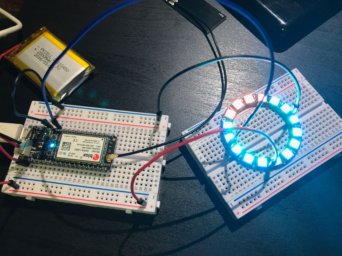 The Easiest Way to Connect a Neopixel Ring to the Particle Electron