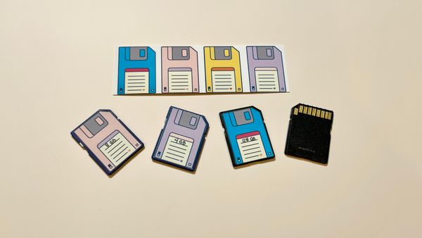 Stickers to turn SD cards into floppy disks!